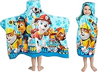 Franco Paw Patrol Blue Hooded Towel Wrap for Kids - Soft Cotton Terry Bath Pool Beach Towel 24x50 Inches