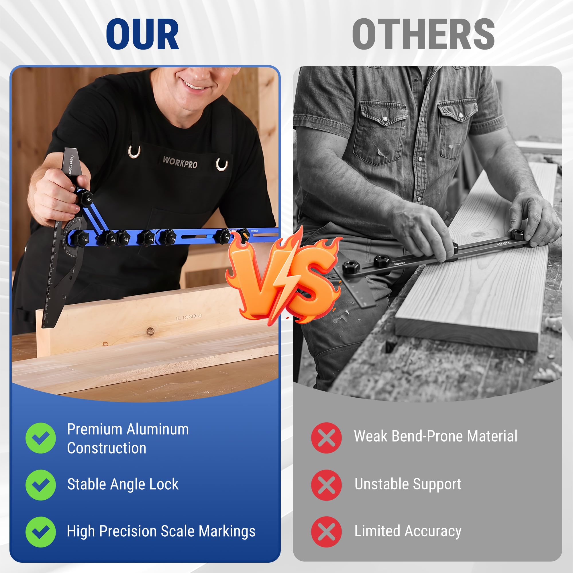 WORKPRO Stair Tread Template - Precise Fitting -4