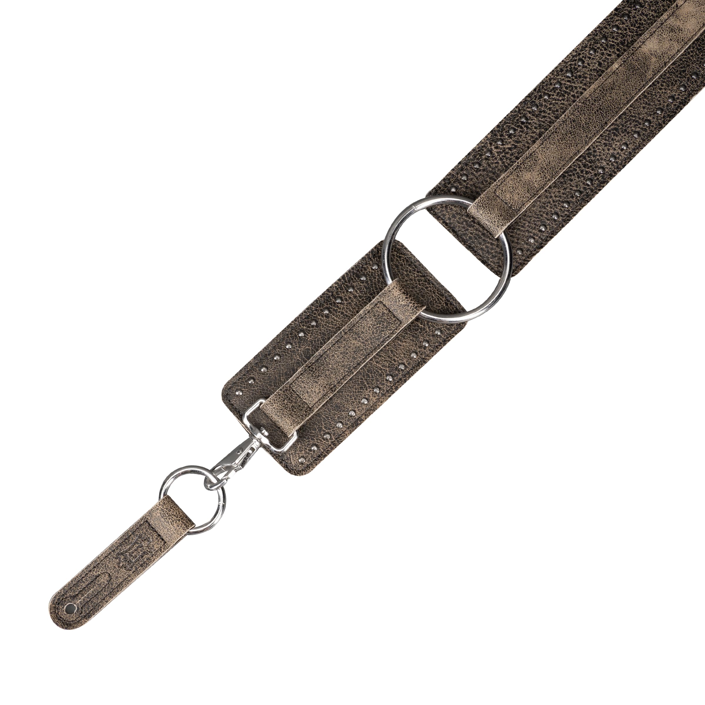 Levy's - Correa para guitarra y bajo MDST15BC-BLK Baldric Series, Piel Premium Distressed Black, ancho 7,6 cm, ajustable 135-155 cm, remaches hechos a mano, Made in Canadá