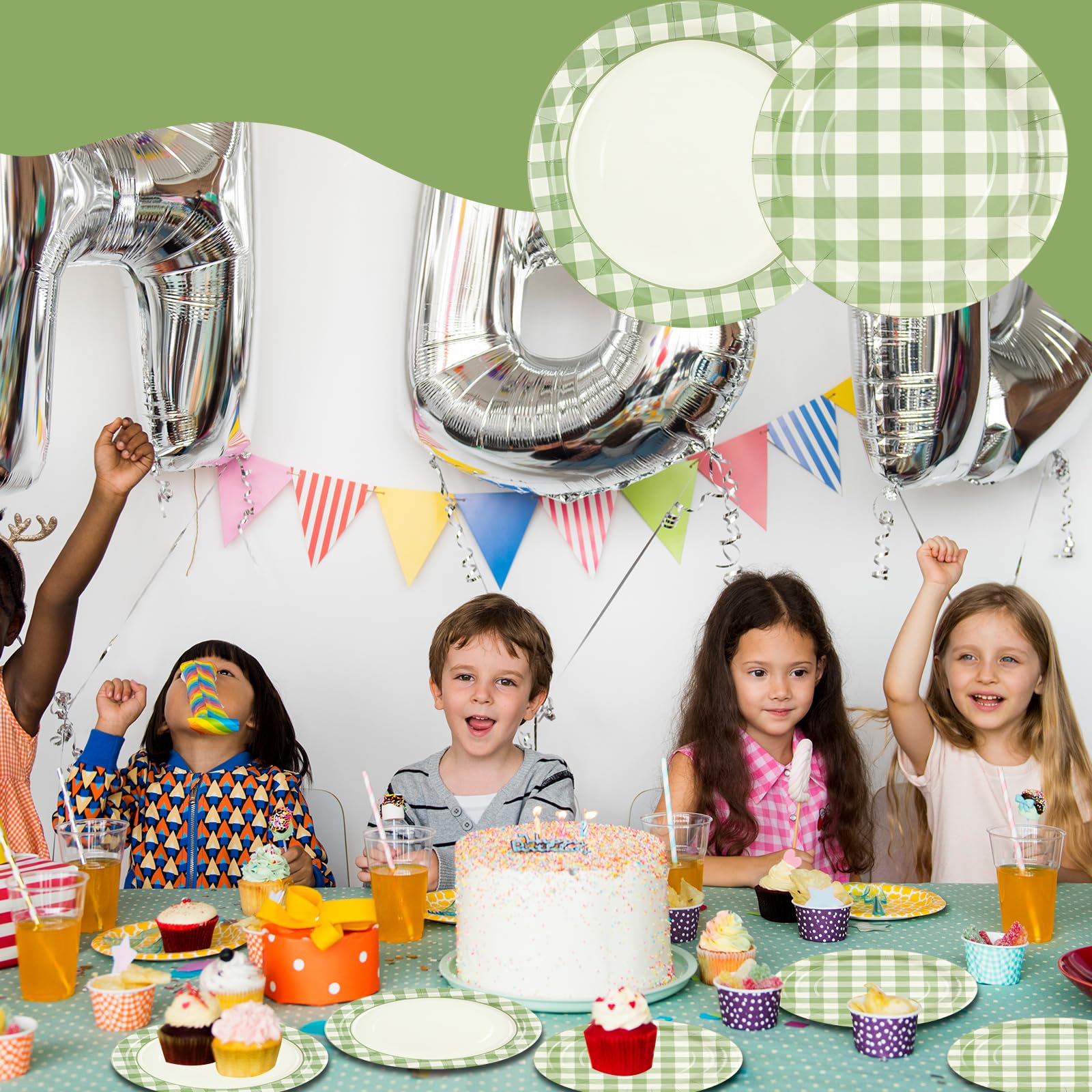 50 Piatti Di Carta Verdi Usa E Getta – 22,9 Cm, Rotondi – Per Feste, Barbecue, Picnic E Natale - 3