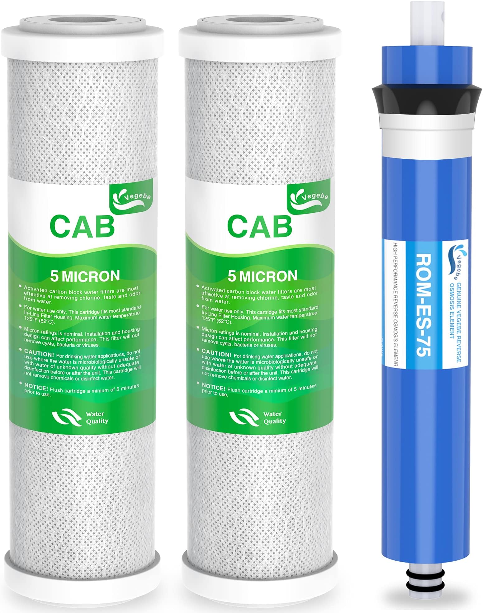 Combo Pack FX12P and FX12M or TFM-24 Water Filter Replacement, Compatible GE RO Set GXRM10RBL GXRM10G Reverse Osmosis Systems, 2x Carbon Block Filters, 1x RO Membrane Filter