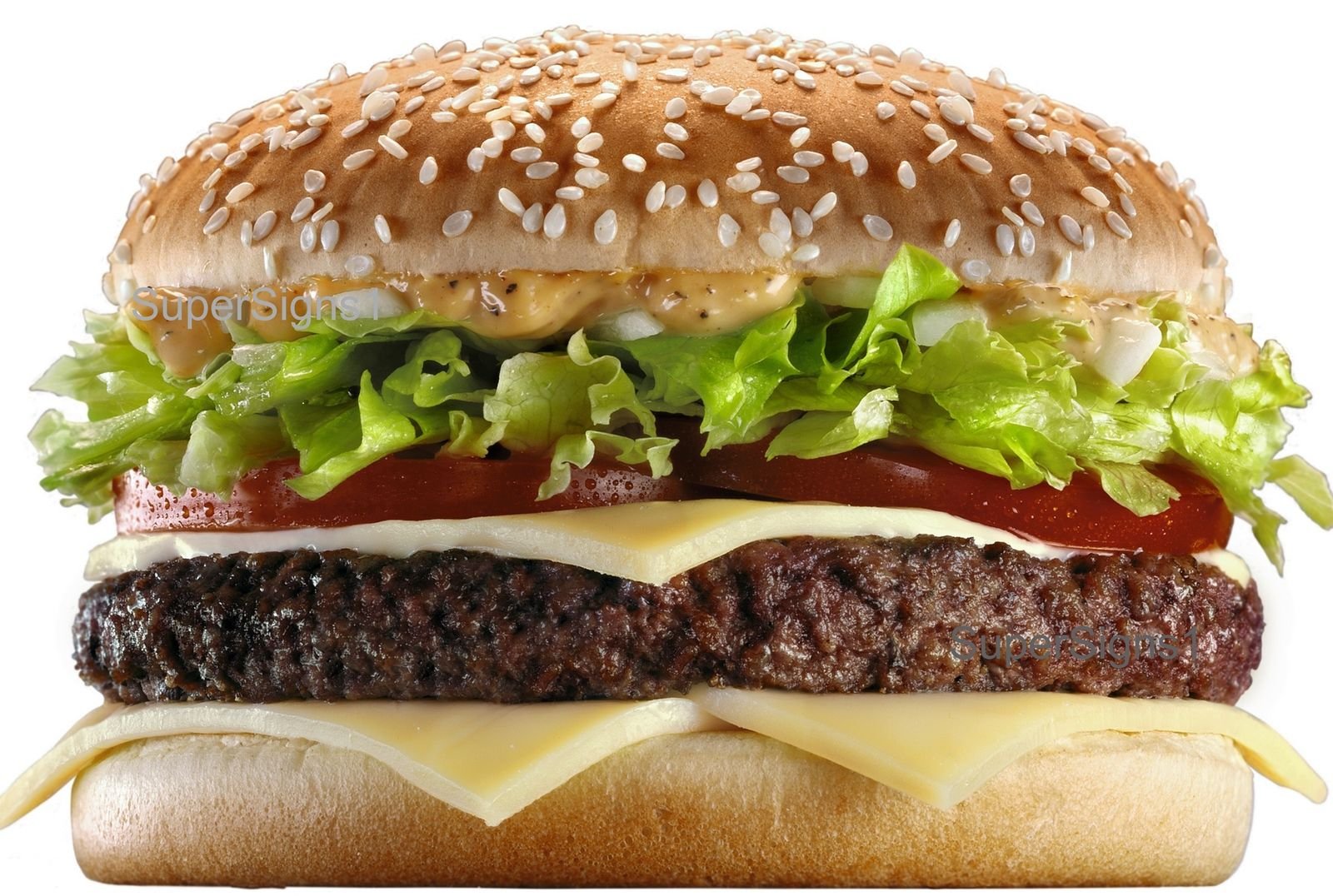 2 24" Hamburger Huge Decal Sticker set for Delivery Shop Window Car Sign BURGER