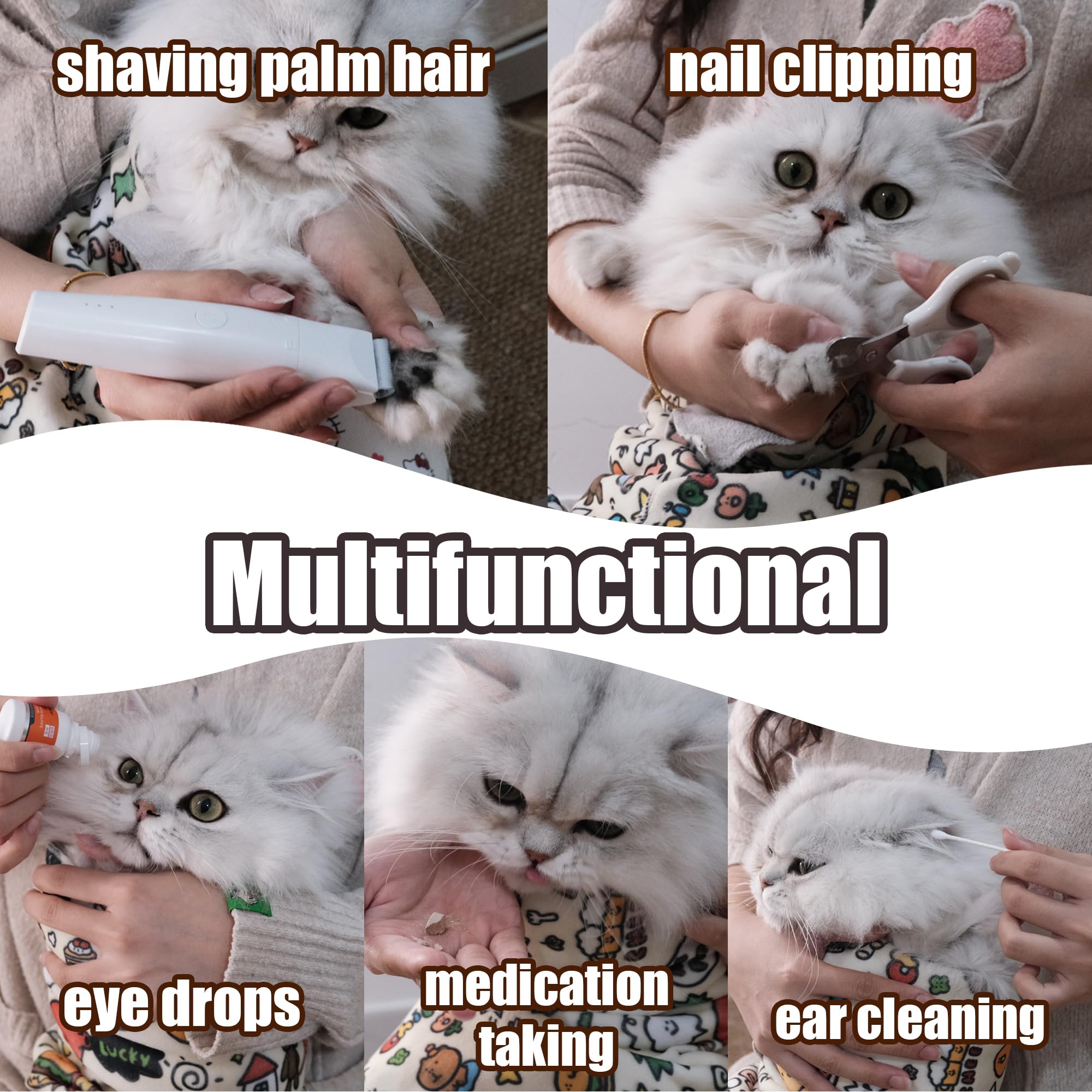 27.6" Cat Grooming Wrap Cat Wrap for Cutting Nails Cat Restraint for Nail Clipping Cat Swaddle Wrap Cat Burrito Wrap L(Within 15lbs) Anti-Scratch Anti-Escape Multifunctional Pet Tool - image 6