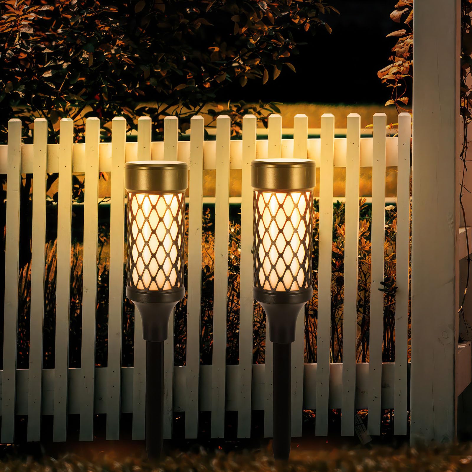 Kinberry Solar Lights Outdoor Garden, 2 Pack Garden Lights Solar Powered Waterproof Path Light Outdoor Auto On/Off - Image 3