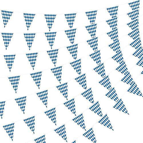 Bandera bávara del Oktoberfest de 262 pies, 8 paquetes de banderines bávaros de Oktoberfest para suministros de fiesta de Oktoberfests 8 Pzas,12