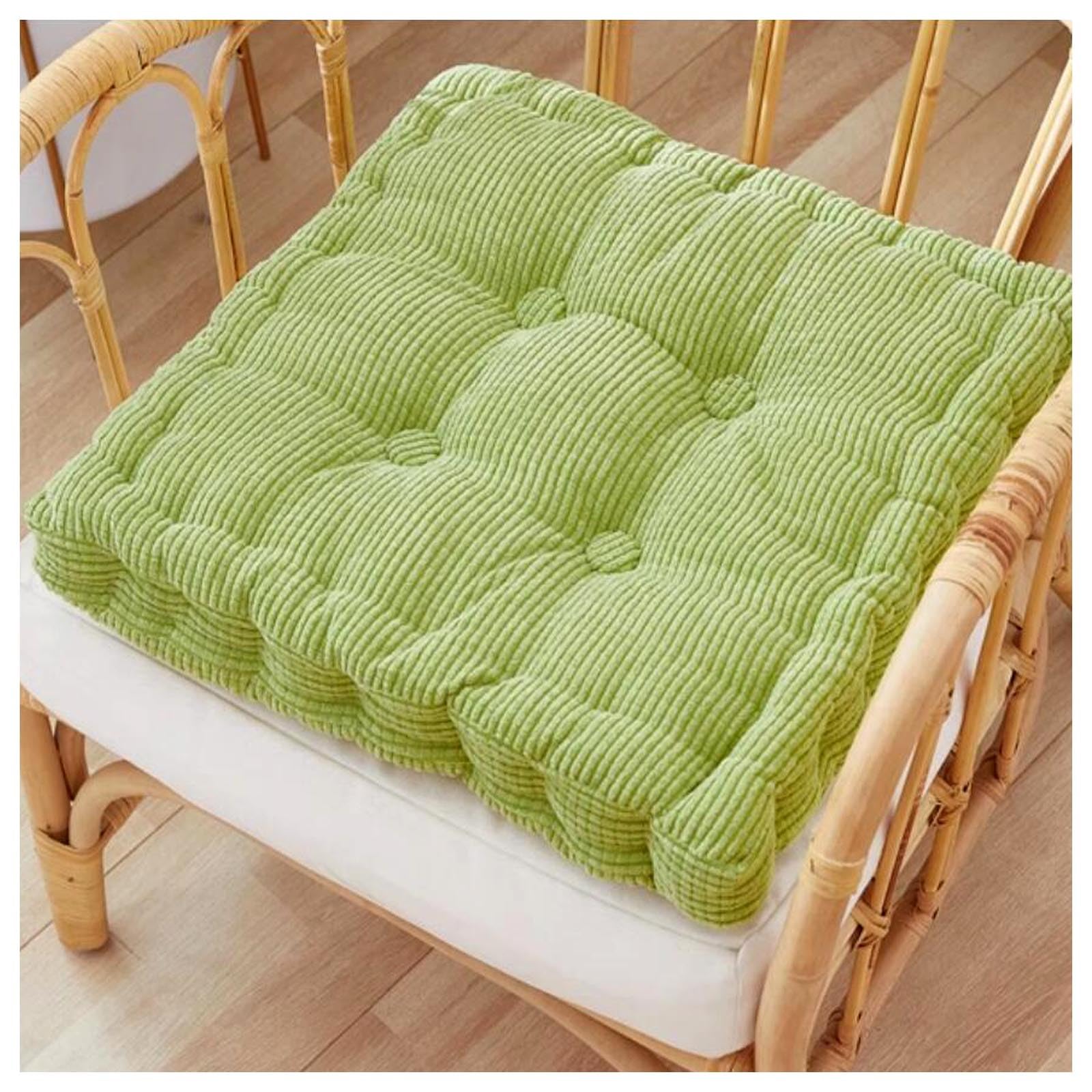 SVFOEBJM Thicken Seat Cushions For Kitchen Chairs Diameter 40/45/50cm Dining Room Chair Cushions Comfy Cushion Square Office Stool Cushion(Green,45cm)