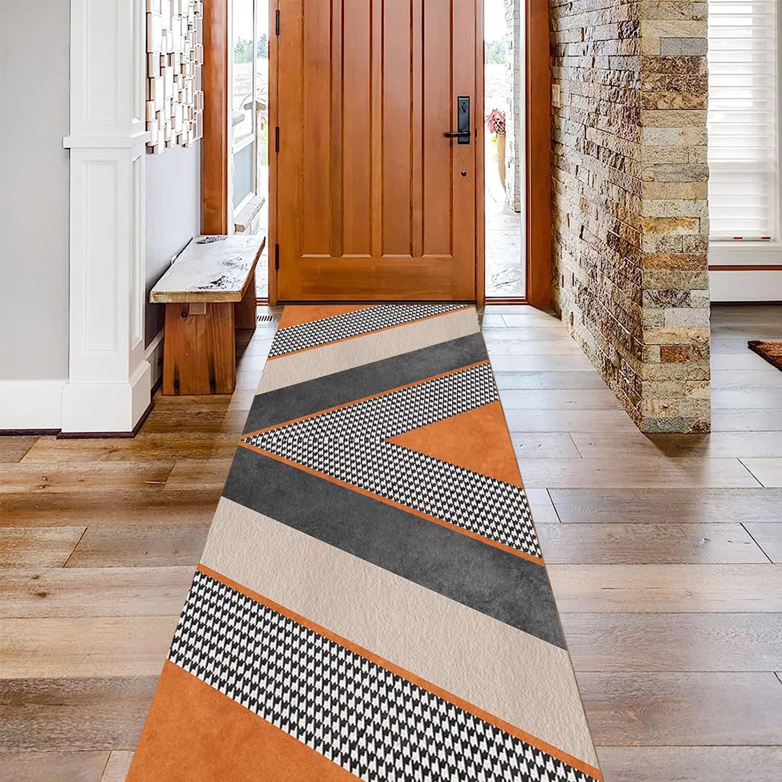 Teppichläufer Moderner Heimteppich für Den Eingangsbereich, Geometrische Bodenmattenläufer, Lange Weiche Teppichvorleger, Küchen-/Nachttisch-/Bauernhausteppiche, Anpassbar ( Color : W x L , Size : 60c