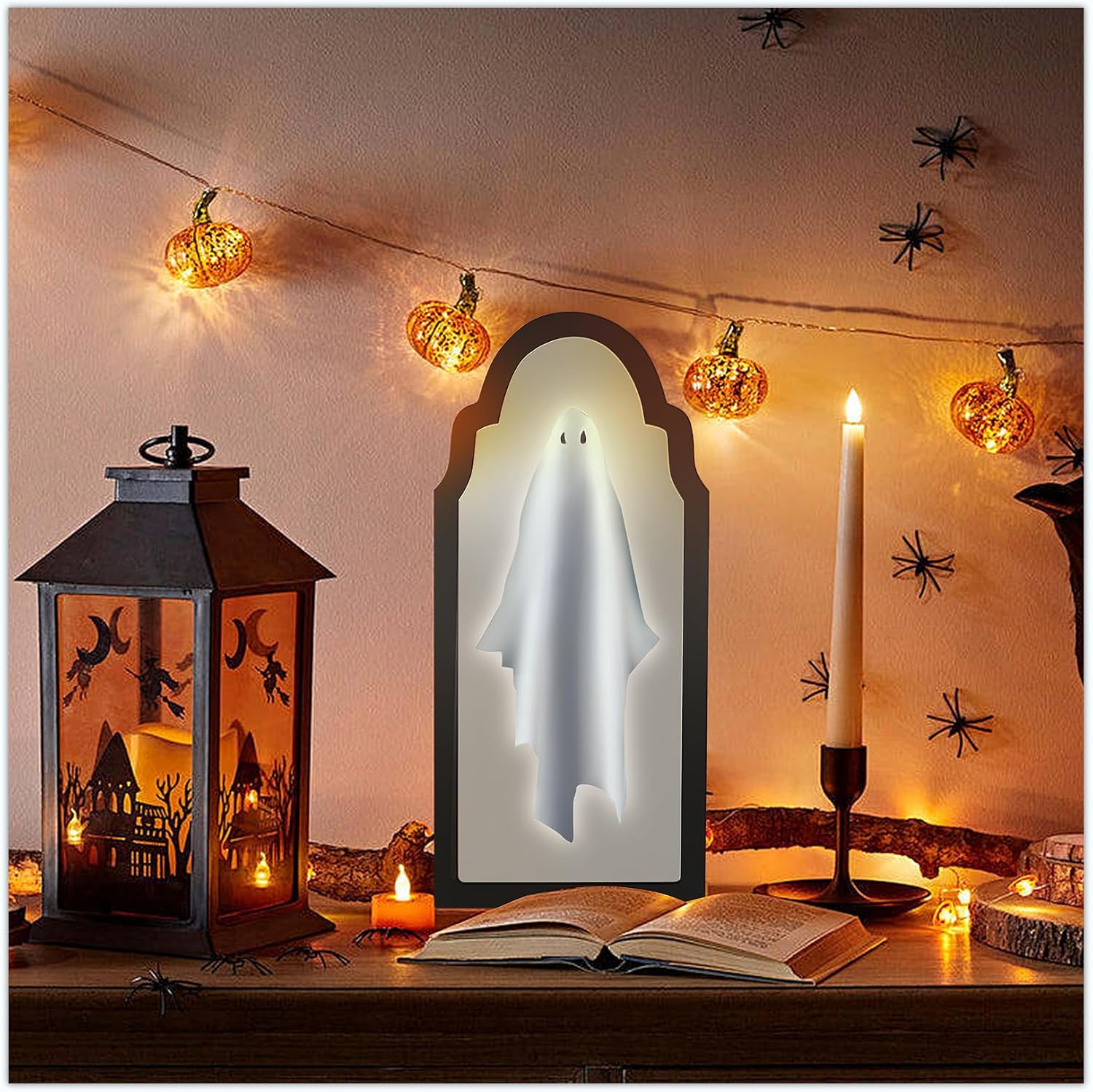 2025 Halloween Hologram Ghost Mirror - Creepy Floating Apparition for Indoor Decor, Scary Display for Table, Mantel, or Kitchen