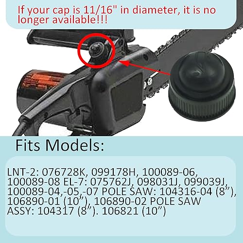 Miniatura 2 de Bamkyait Repuesto 107512-01 079084-01 631-04381 TapaBombilla para Motosierra Eléctrica Remington y sierras de poste 079084-01 (paquete de 3)