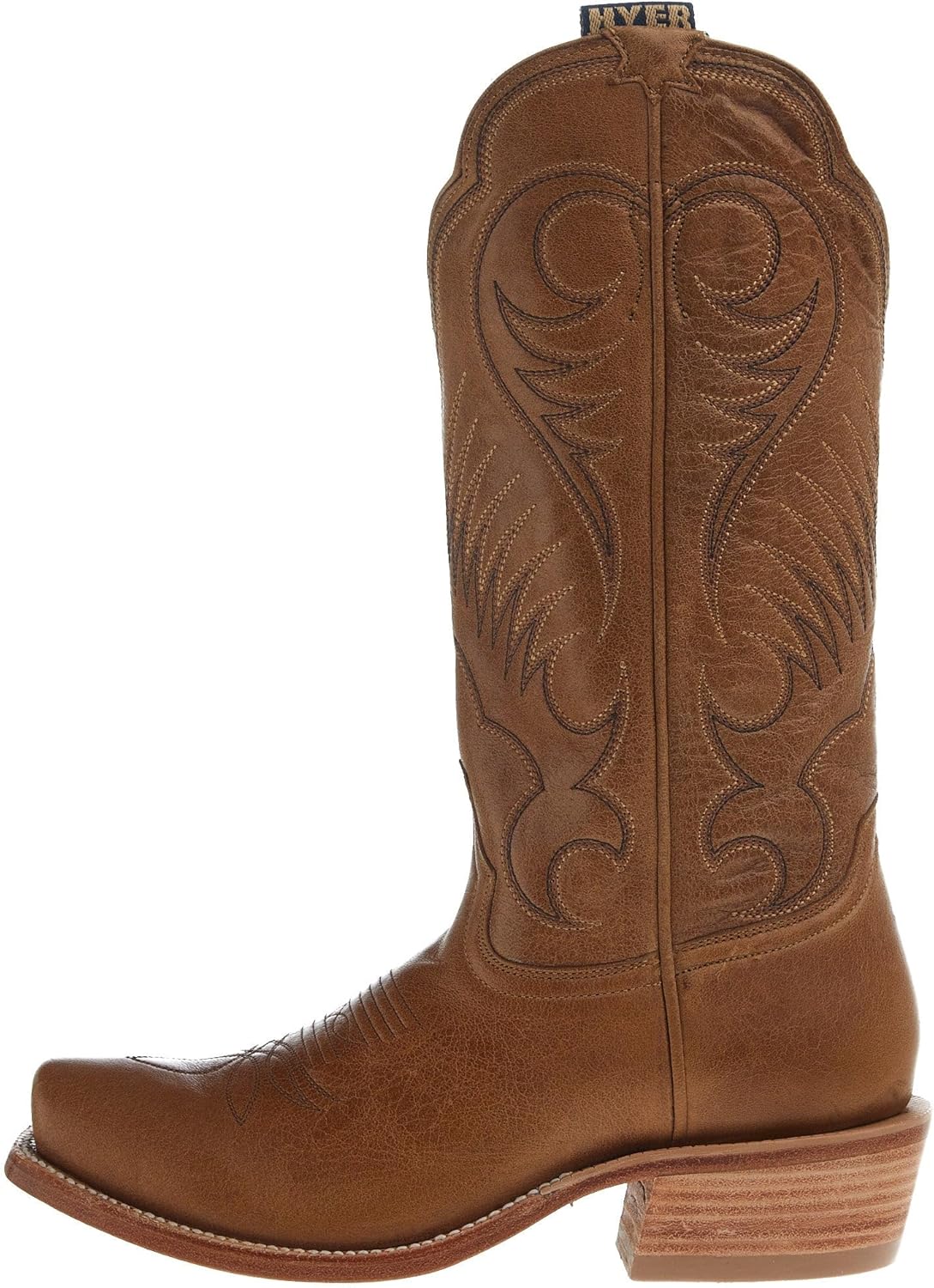 Hyer Womens Leawood Black Top Shelf Cowhide 13 In Black Cowhide Top Cowgirl Boot