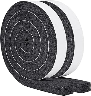 Yotache Air Conditioner Window Seal Kit - 1"x1" High Resilience Weather Stripping Foam Tape for AC Windows & Door Insulation, Noise Reducing, Air Leak Proof, 13Ft Long (6.5Ft x 2 Rolls, Black)