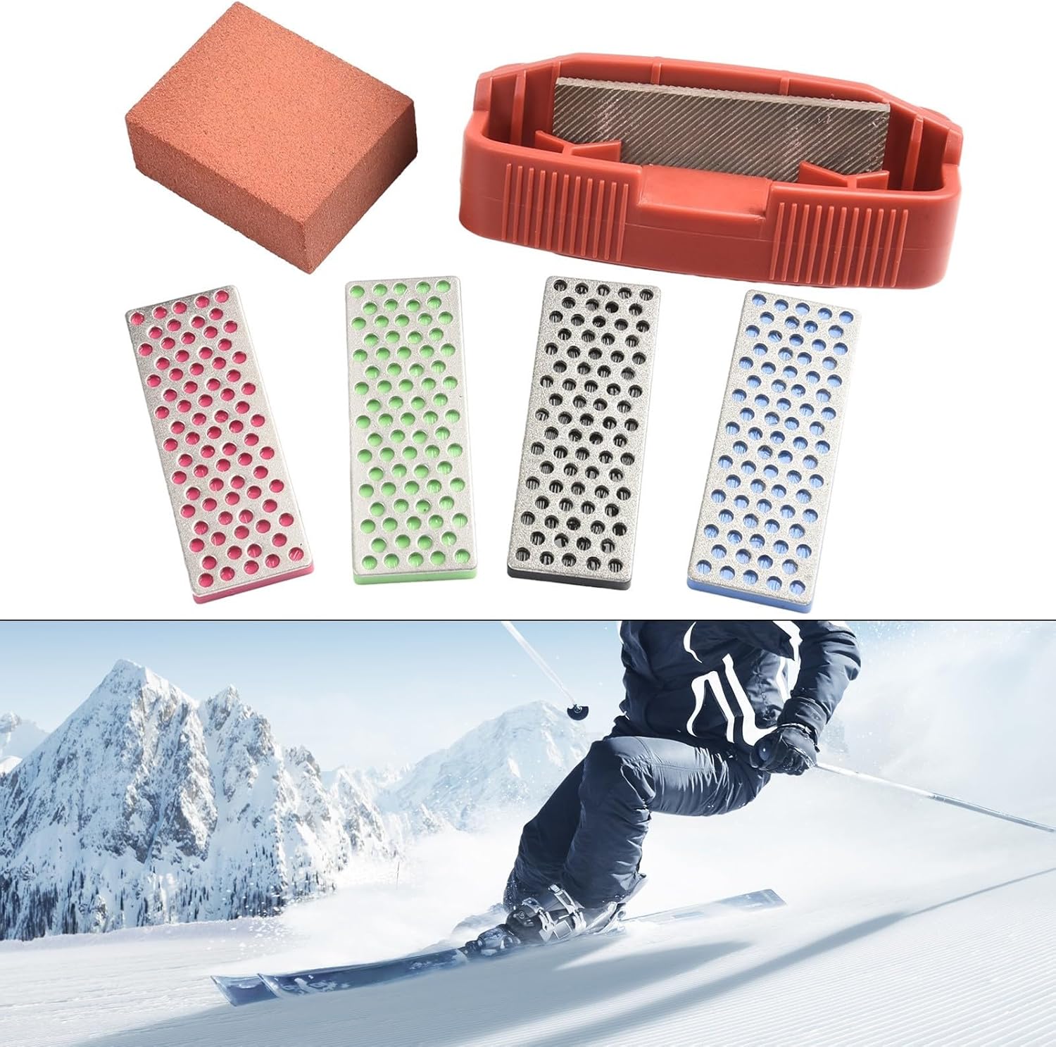 Multi functional Snowboard Tuning Tool Set with Edge Rulers for Accurate Ski Adjustments and Repairs (Package 1)