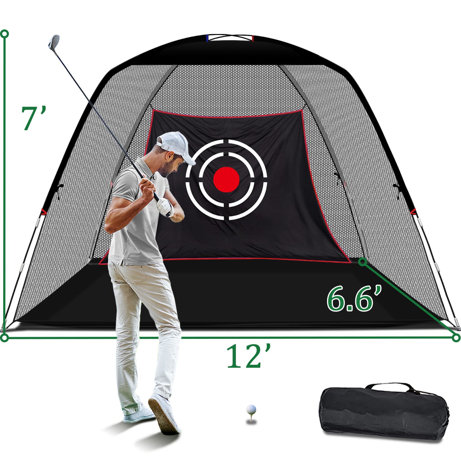 Filets de frappe pour entraînement de golf pour conduite dans le jardin, utilisation en intérieur, filets de conduite de golf robustes pour jardin, filets à impact portables de qualité