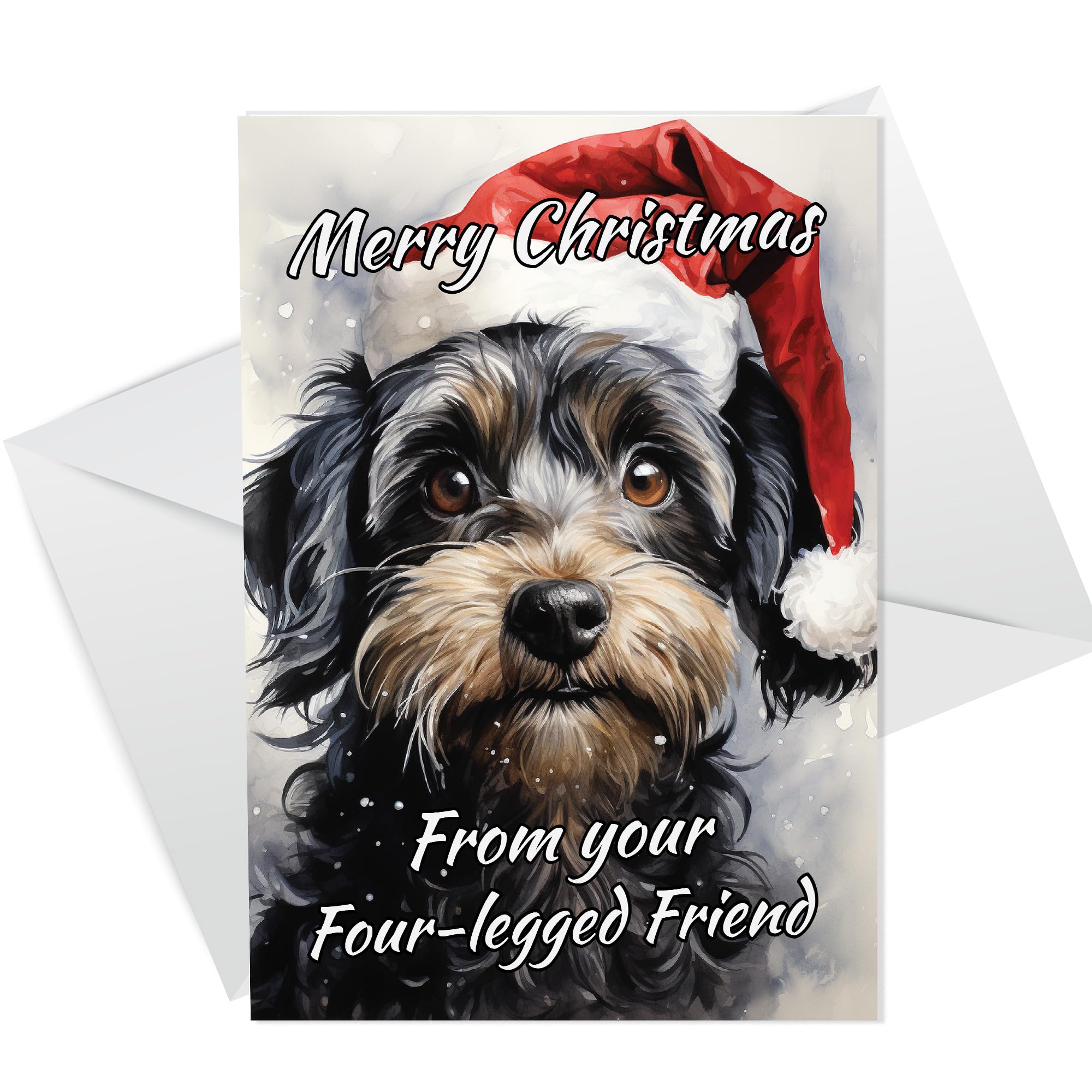RED OCEAN Cockapoo Dog Christmas Card, Funny Dog Greetings Card, Cockapoo Dog Greetings Card, Cockapoo Dog, Dog Cards, Dog Christmas Cards