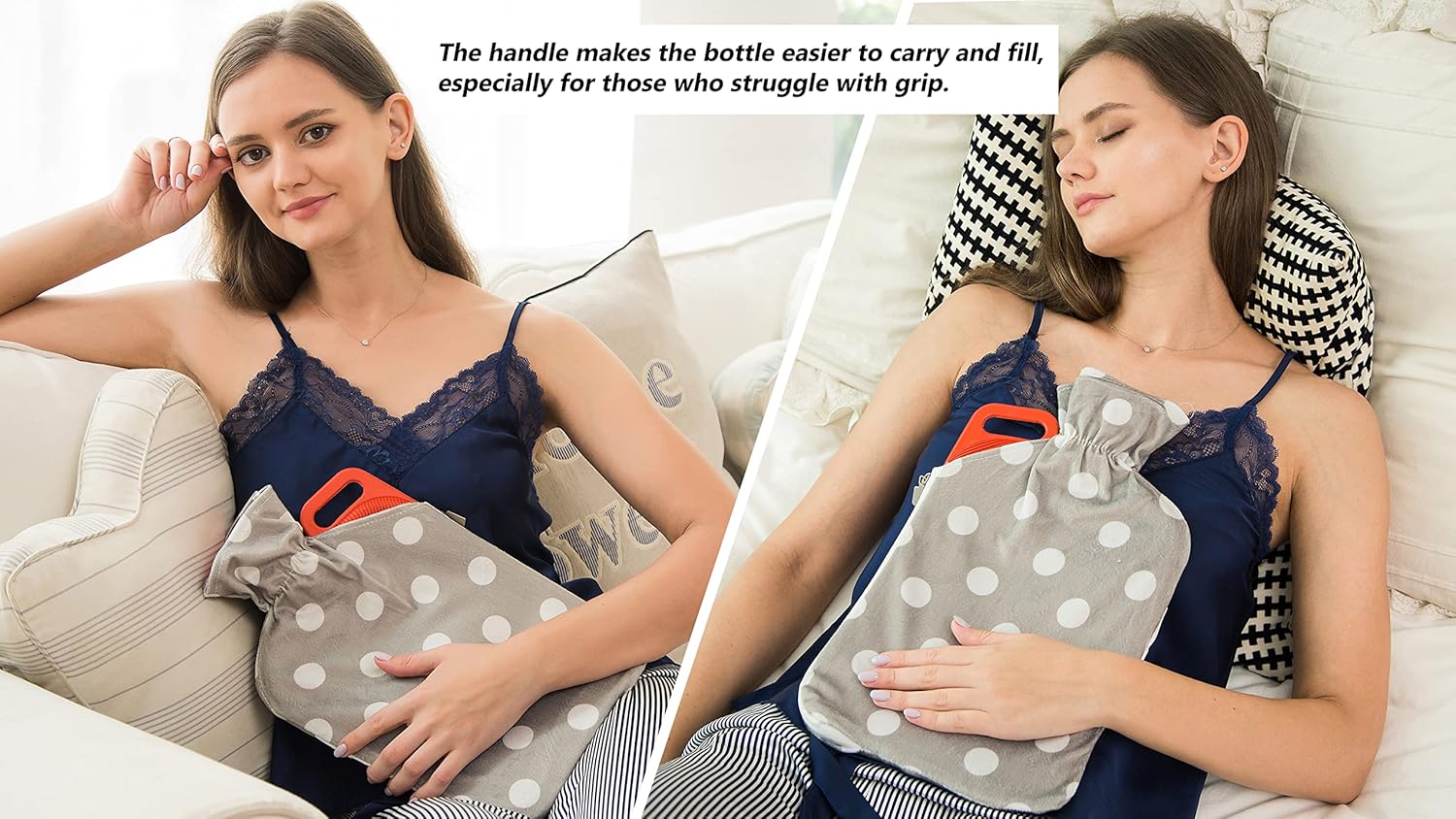 Peterpan Hot Water Bottle with Cover, Extra Large Extra Thick Hot Water Bag for Pain Relief, Thicker Higher Quality Rubber for Better Insulation, BPA & Phthalates Free, Holds 90 Fl Oz, Red : Health & Household