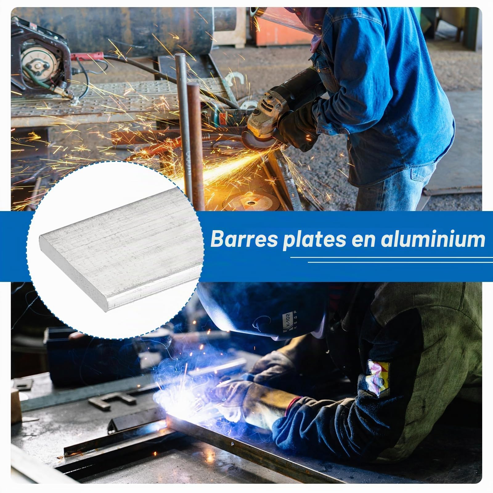 QUARKZMAN 6 Pcs Barre Plate Carrée En Aluminium, 3/64" (1mm) D'Épaisseur x 25/64" (10mm) De Largeur x 12" (305mm) De Longueur 6061 Plaque D'Aluminium Pleine Nouveau Stock D'Usine