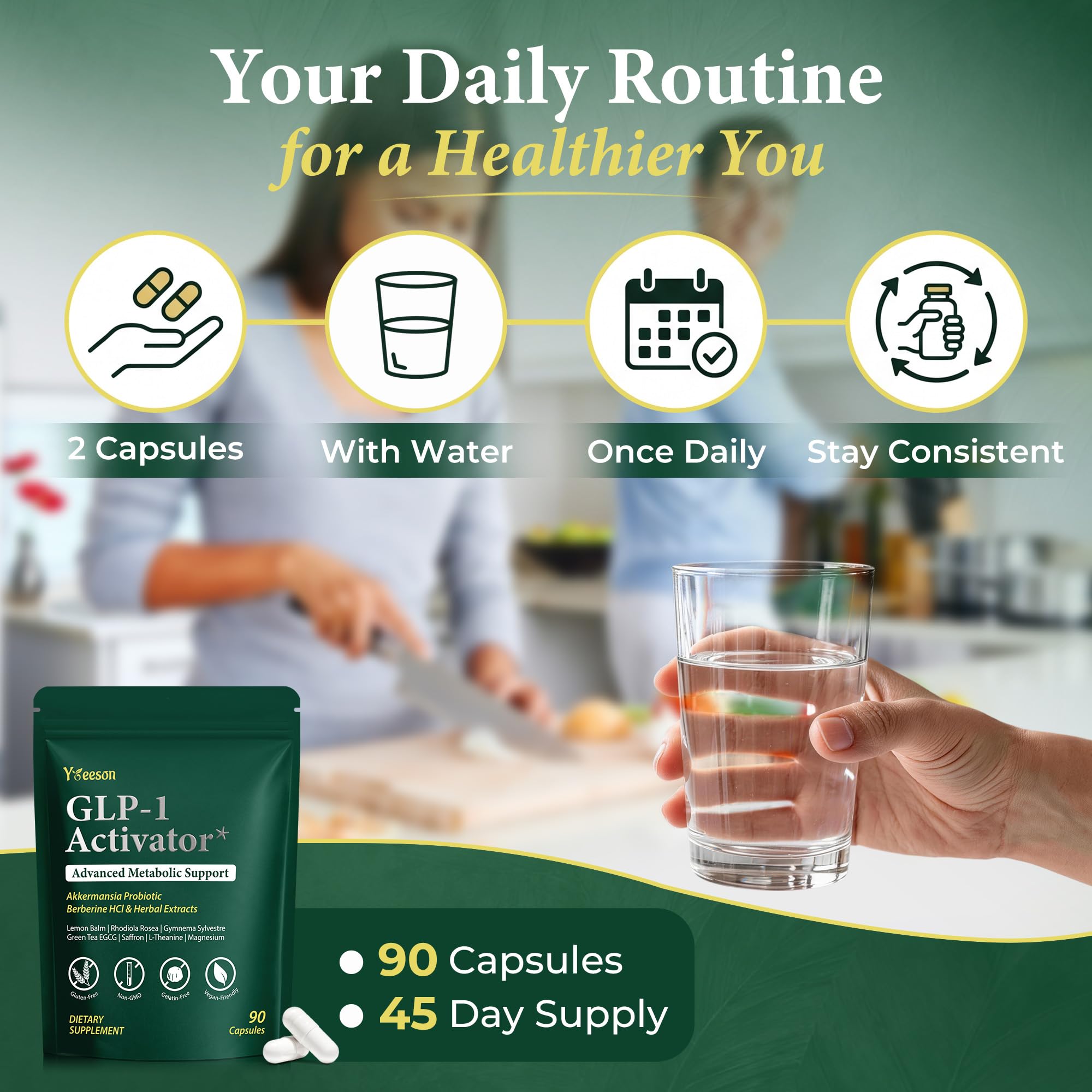 GLP-1 Weight Management Appetite Control with Berberine, 90 Caps, 45-Day — Amazon image 6