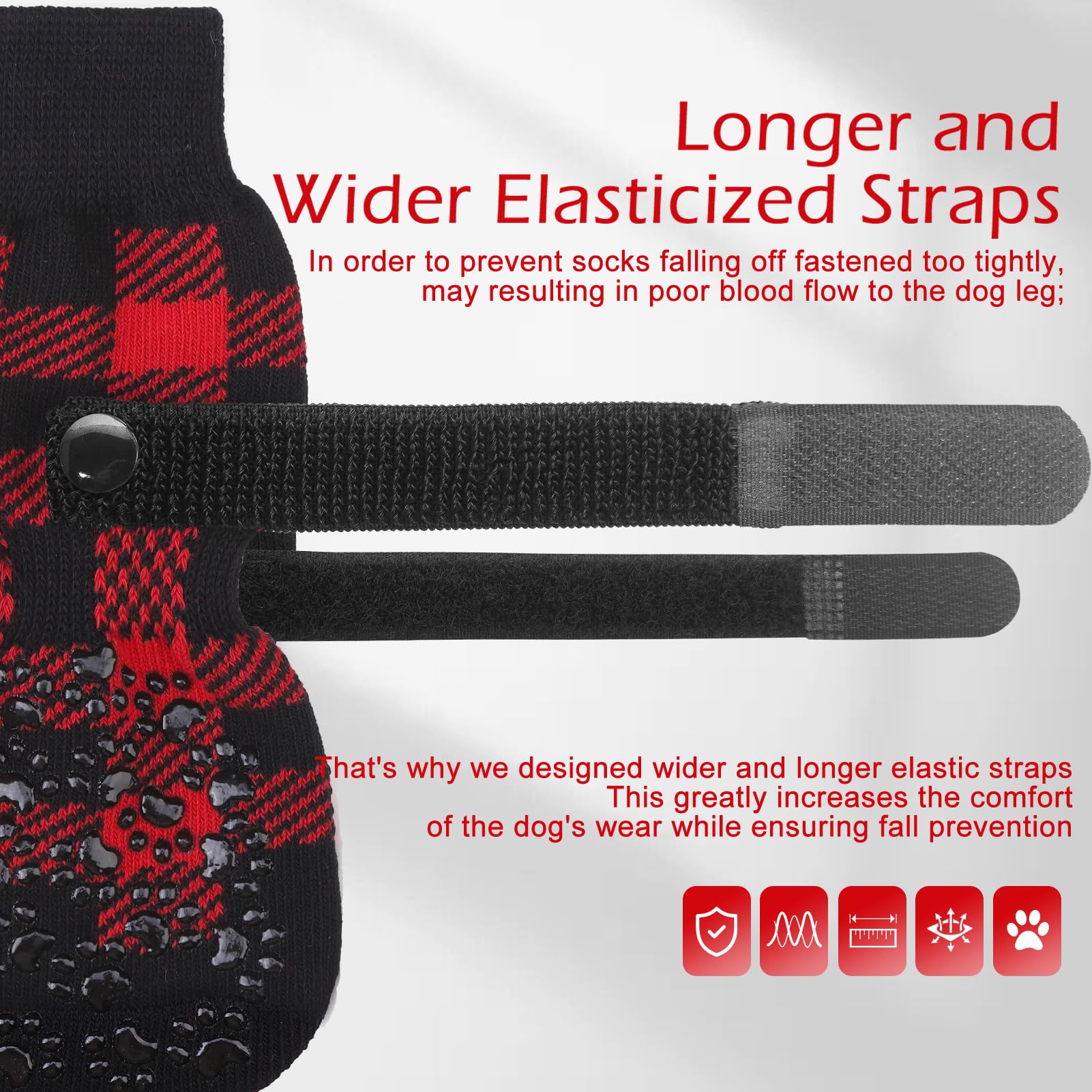 EXPAWLORER Dog Socks with Grips, Double Sides Anti-slip Dog Gripper Socks for Hardwood Floors Stop Licking Injured Paws - Image 3