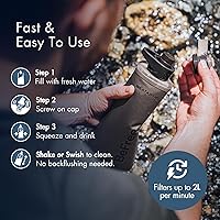 Vista 7 de Katadyn BeFree 1.0L Ultralight Collapsible Water Filter Bottle for Hiking, Camping, Backpacking