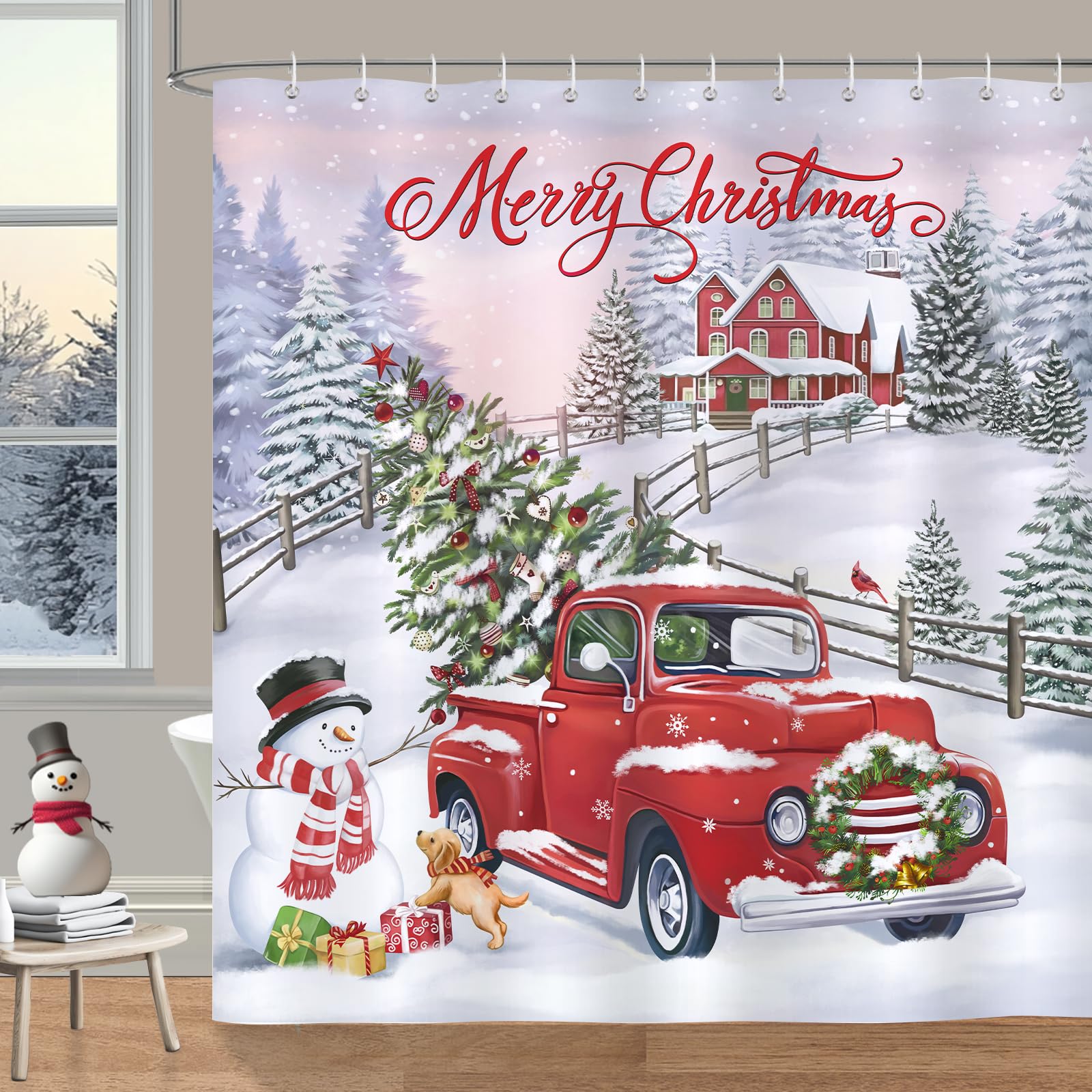 Bonhause Merry Christmas Shower Curtain