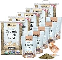 MileFour Organic Baby Chick Feed Kit: 115lb 21% Protein Mash + 20lb Grit for 10 Chicks 8 Weeks | Non-GMO, Corn/Soy-Free, USA Grown
