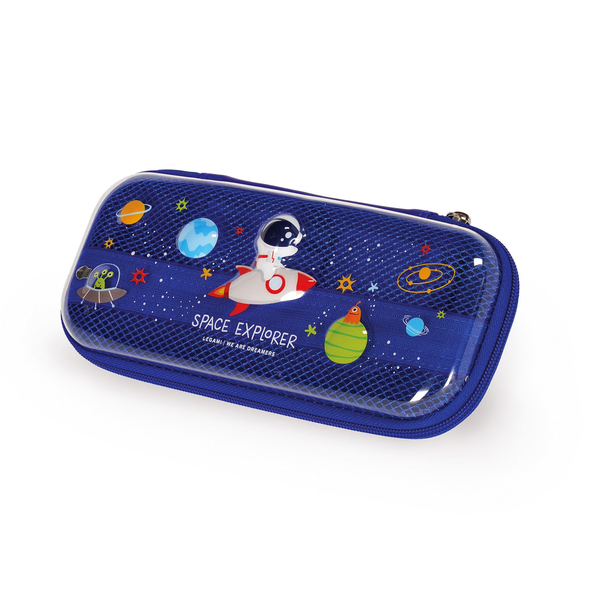 Legami, Wonderwow Pencil Case, Space Theme, 2 Compartments and Inner Pen Holder, Inner Compartment with Mesh Fabric - Image 2