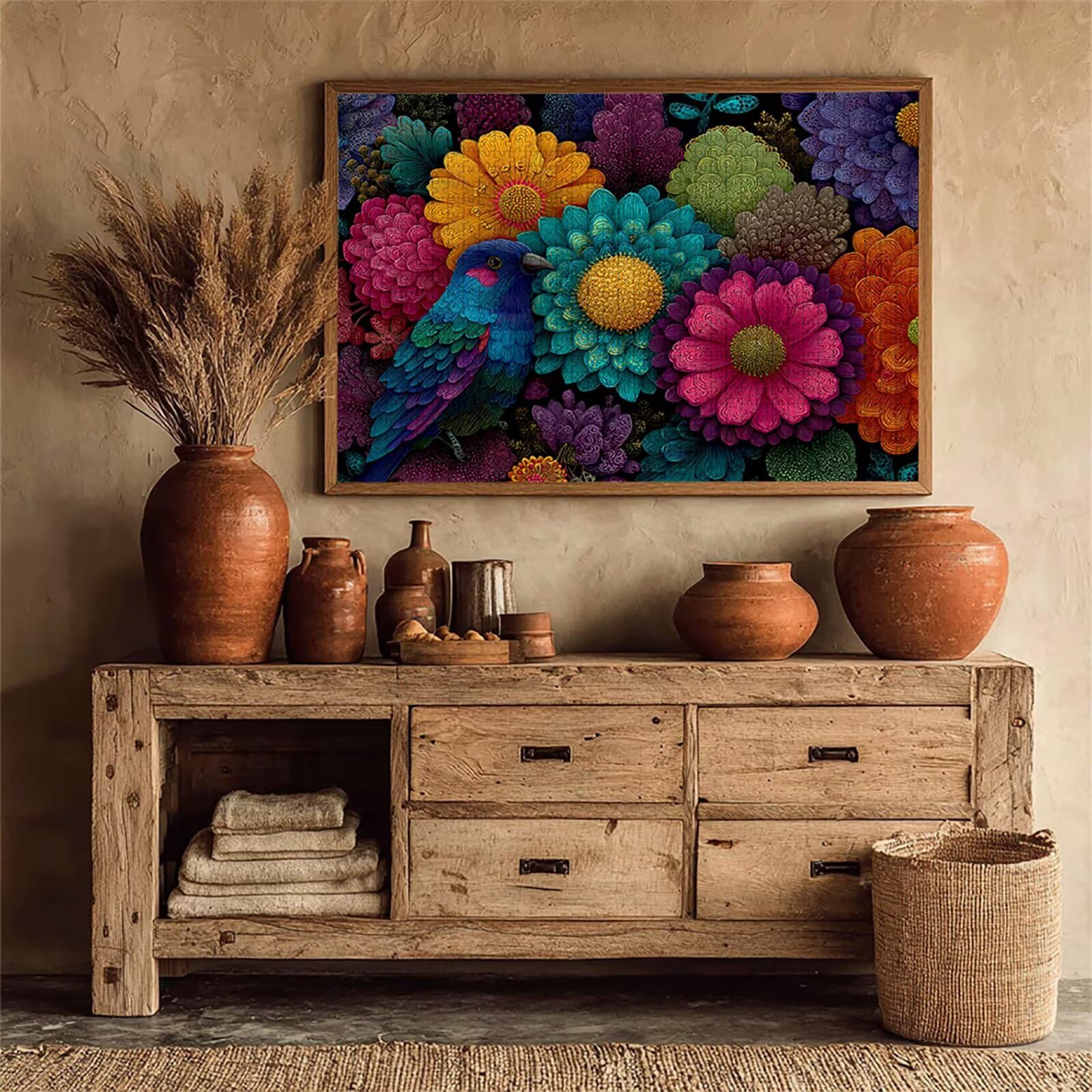 Puzzle 3000 elementów dla dorosłych kwiat, drewniane puzzle 122 x 81 cm, dla mężczyzn kobiet starszych seniorów, części ściśle do siebie pasują, dekompresja, dekoracja ścienna, prezenty dla