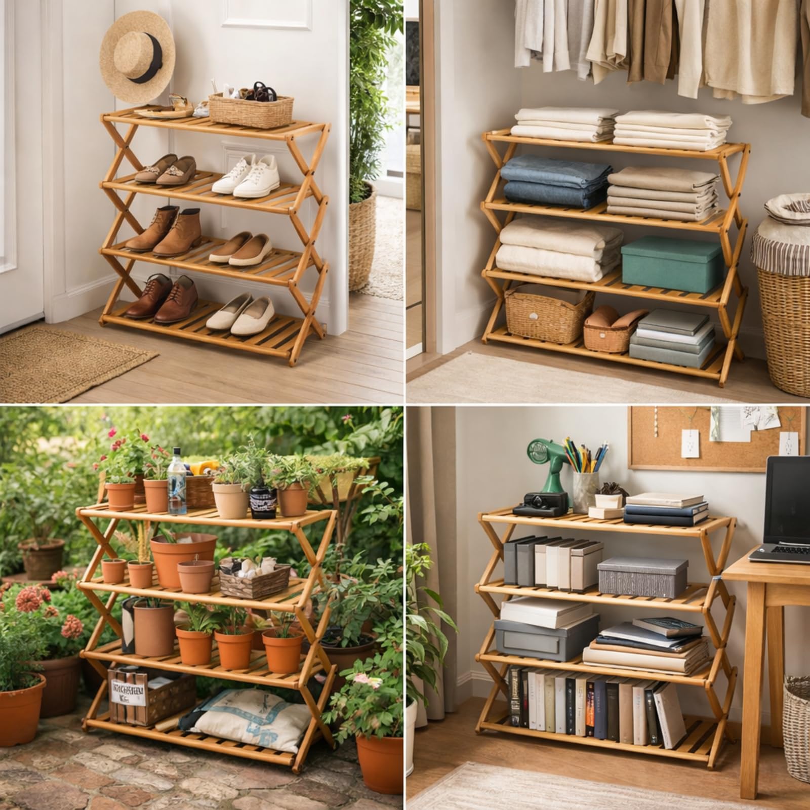 Amazon.com : Leinuosen 4 Tier Wooden Plant Stand 27