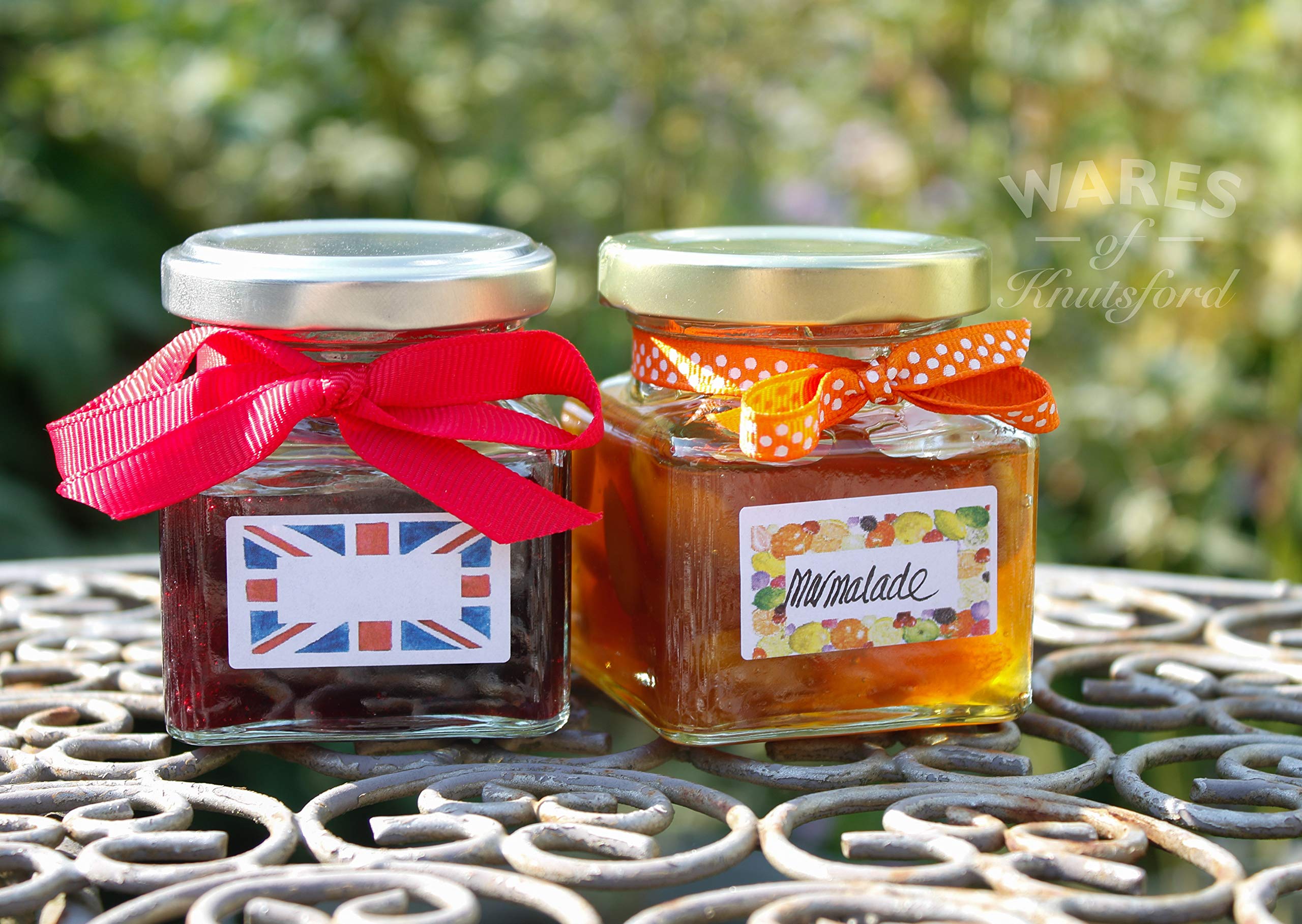 Wares Of Knutsford Gold 130Ml Square Jam Jar With A Choice Of Silver Or Black Lids. Sold In A Choice Of Packs. (192, )