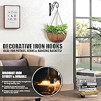 Vista 2 de Ganchos colgantes para macetas de 6 pulgadas, 2 piezas, soportes para colgar al aire libre, ganchos de pared, soportes resistentes, gancho