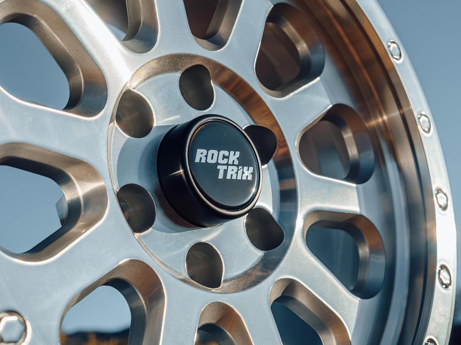 RockTrix RT111 17x8.5 Wheel 6x5.5 Compatible with Toyota Tacoma, 17 Inch Machined Silver Rim 6x139.7 +25mm Offset, 5.73" Backspacing, Also Fits 2002-2026 Toyota 4Runner, FJ Cruiser, 1999-2006 Tundra