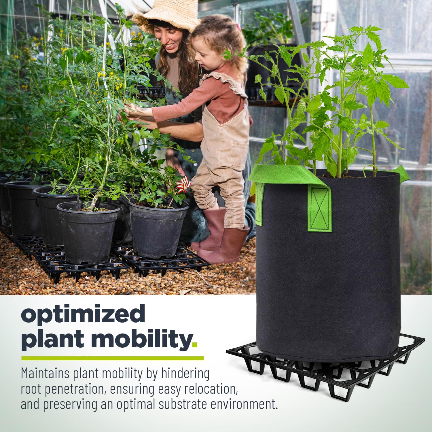 Paquete de 5 espaciadores para macetas con 50 clips, elevador de plantas resistente para drenaje y aireación del suelo, reduce la acumulación de agua y el contacto con las raíces, soporta hasta 75 kg