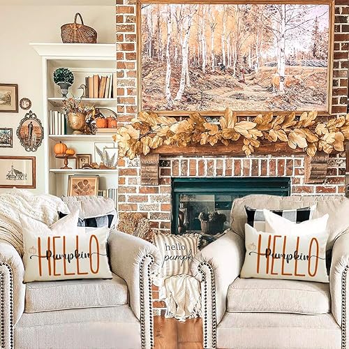 Miniatura 8 de Happy Harvest - Fundas de almohada de 12 x 20 pulgadas, diseño de calabaza y hoja de arce, decoración de otoño y Acción de Gracias, para exteriores,