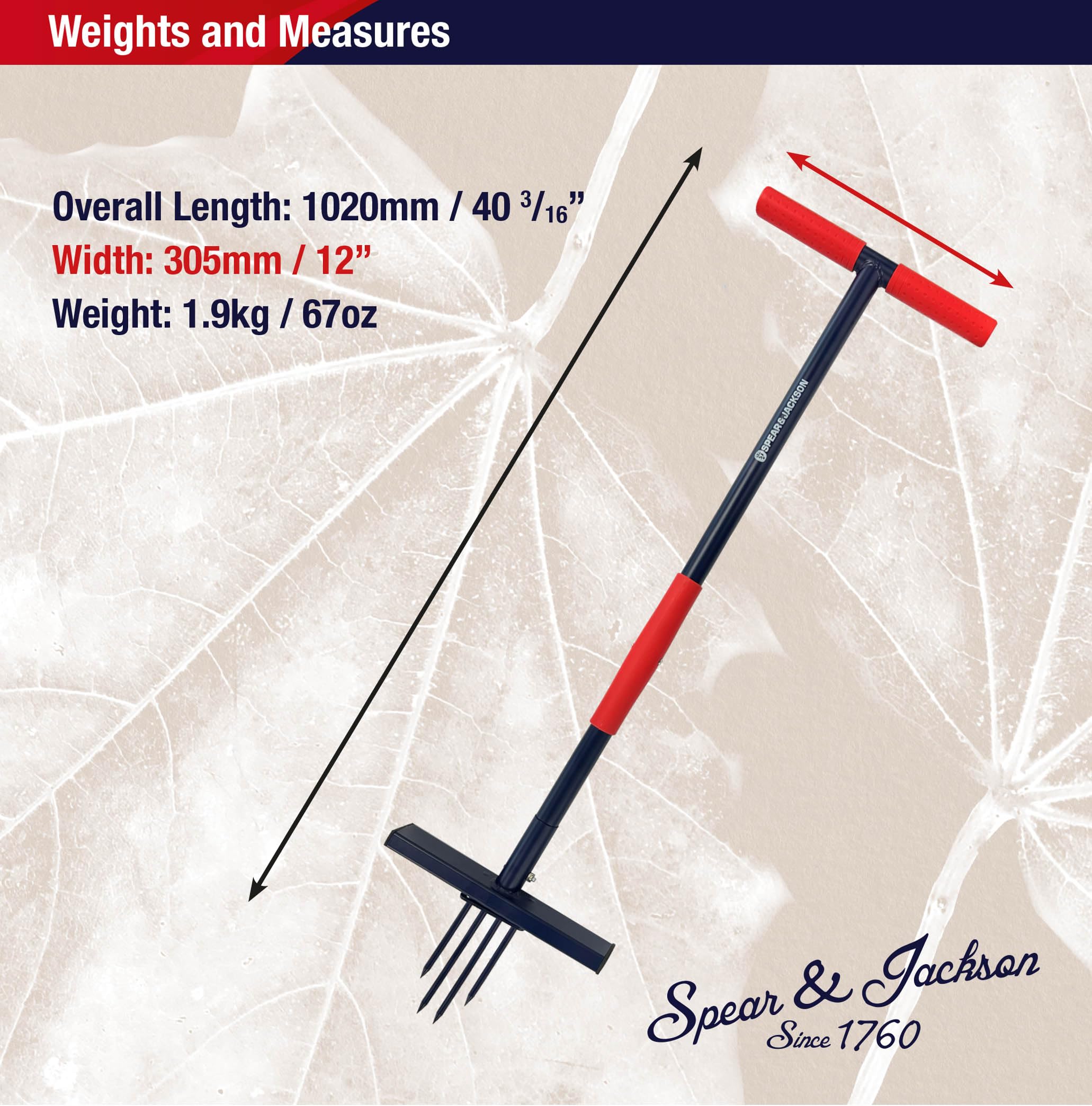 Spear & Jackson 4853UW, Wyrywacz do Starca Jakubka i Chwastów, Trwała Metalowa Konstrukcja, Mechanizm Tłokowy, Antypoślizgowy Uchwyt