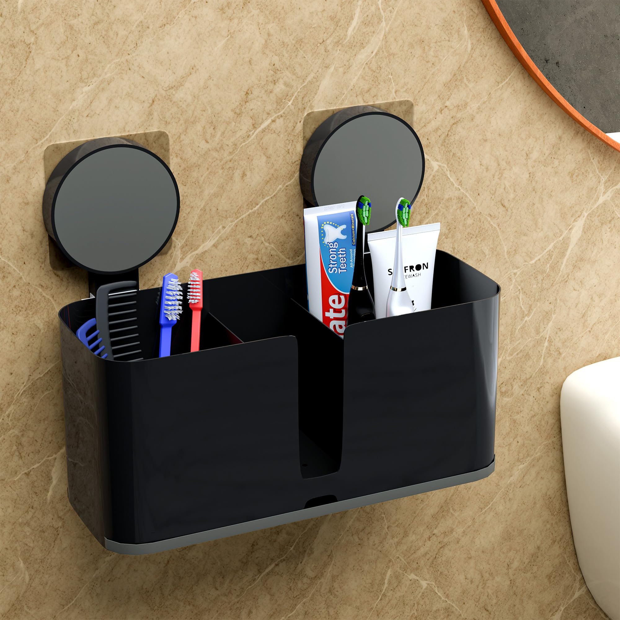 Toothpaste & Brush Holders - Wall Mounted Organizer -10