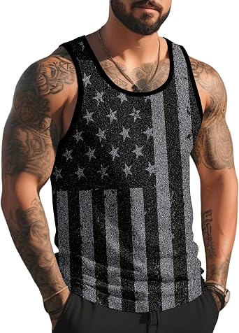 Gosuif Mens Graphic Tank Tops Sleeveless Muscle Shirts Beach Palm Tree Hawaiian Gym Workout Tanks