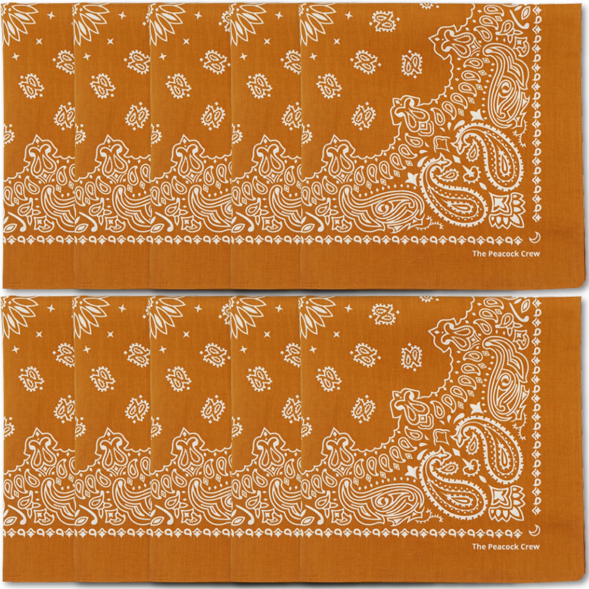 The Peacock Crew Premium Soft Cotton Bandanas Pack for Men and Women Paisley 22 x 22 inches