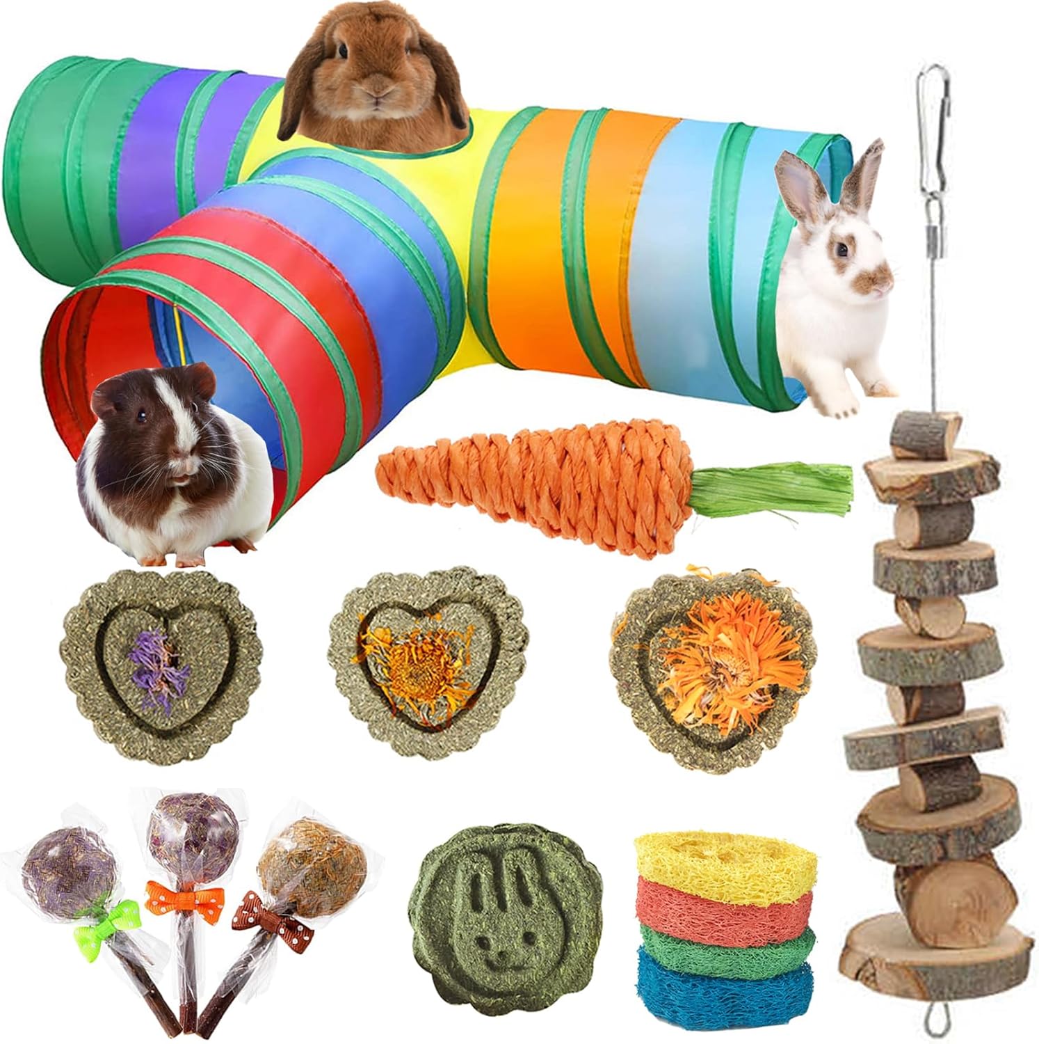 HERCOCCI Bunny Tunnels and Tubes, Collapsible Rabbit