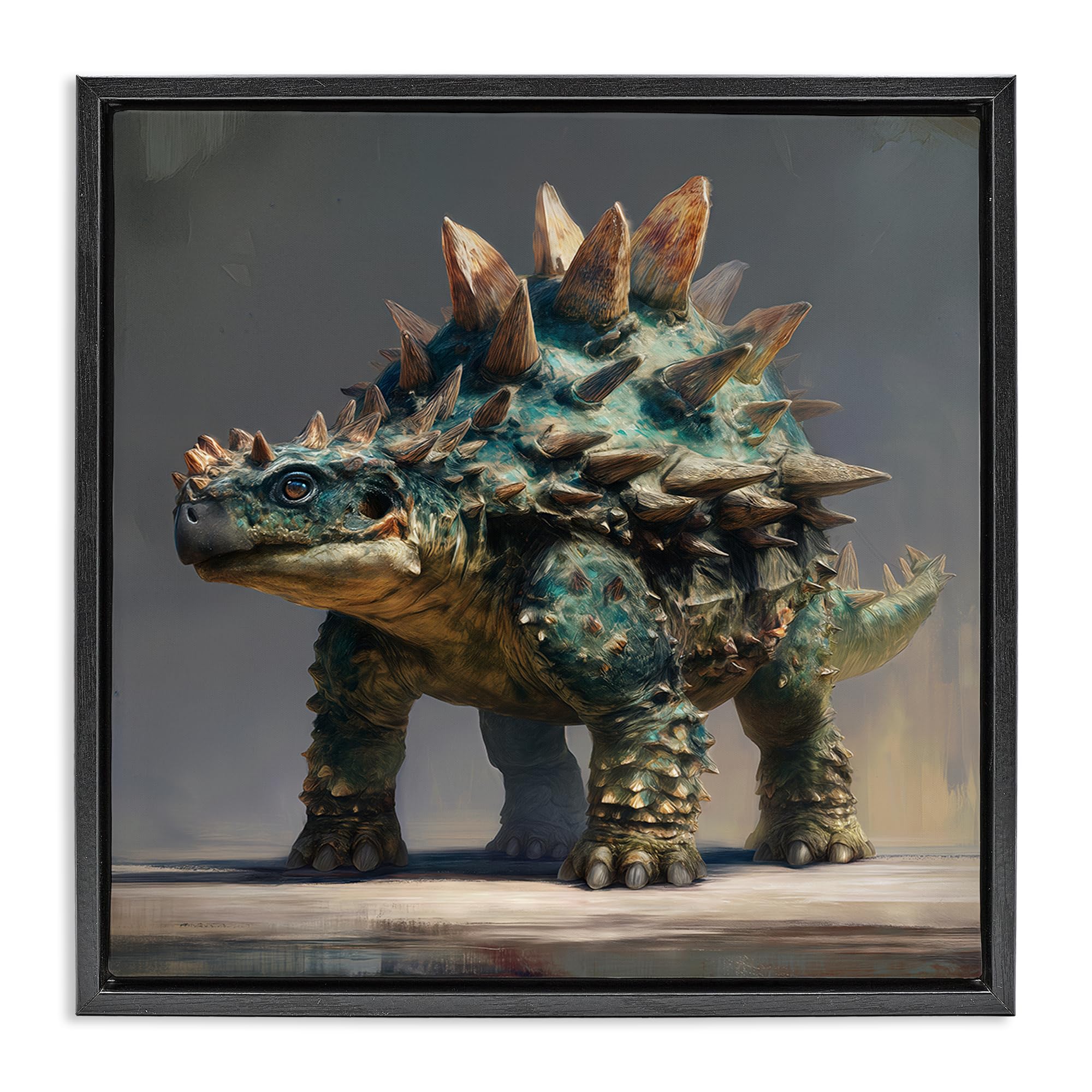 'Prehistoric Ankylosaurus Portrait'| Floating Frame Canvas Art