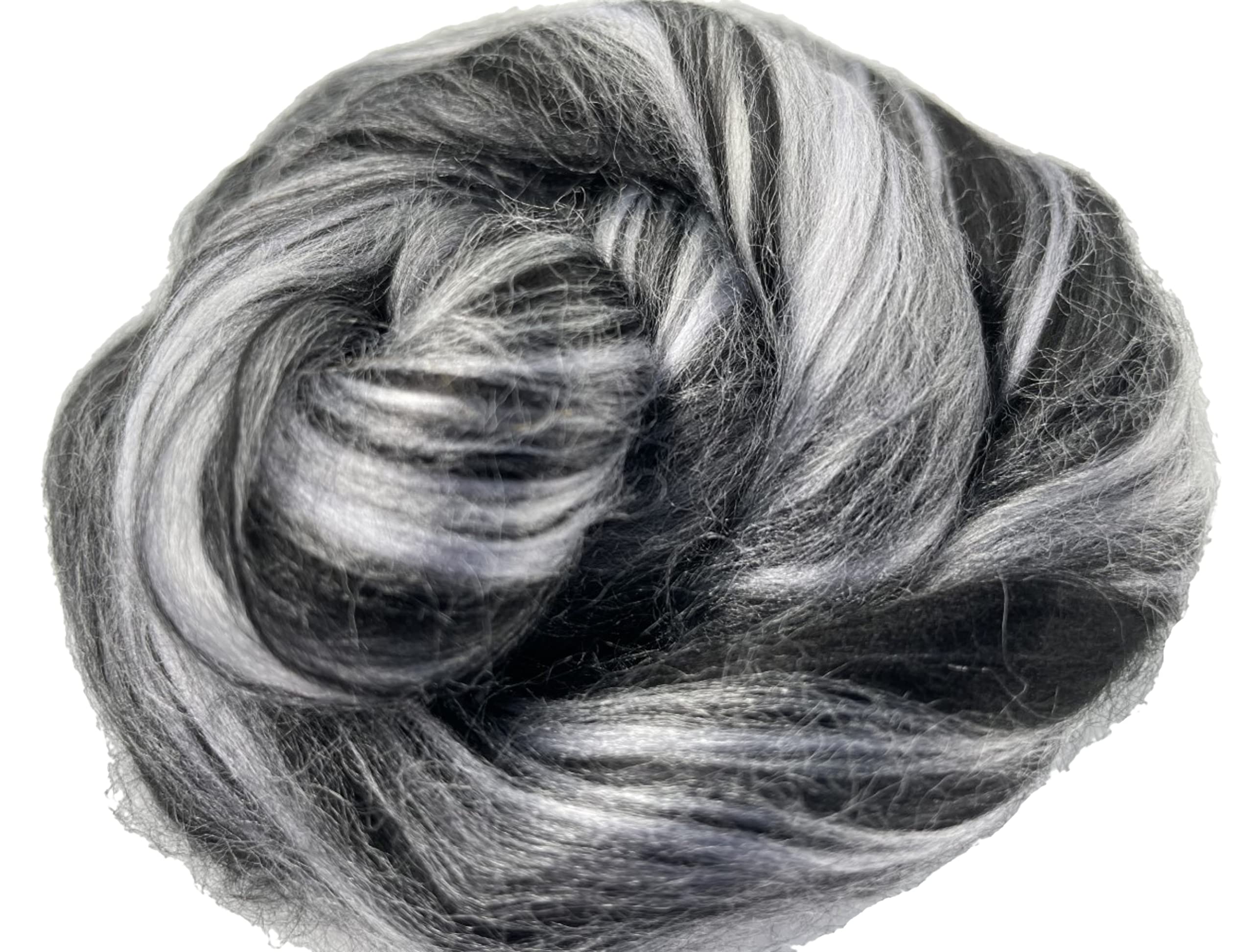 Bamboo Fibres (Choice of 5 Colours Each 25gms) for Felting, Spinning, Mixed Media etc (Grey Sheen)
