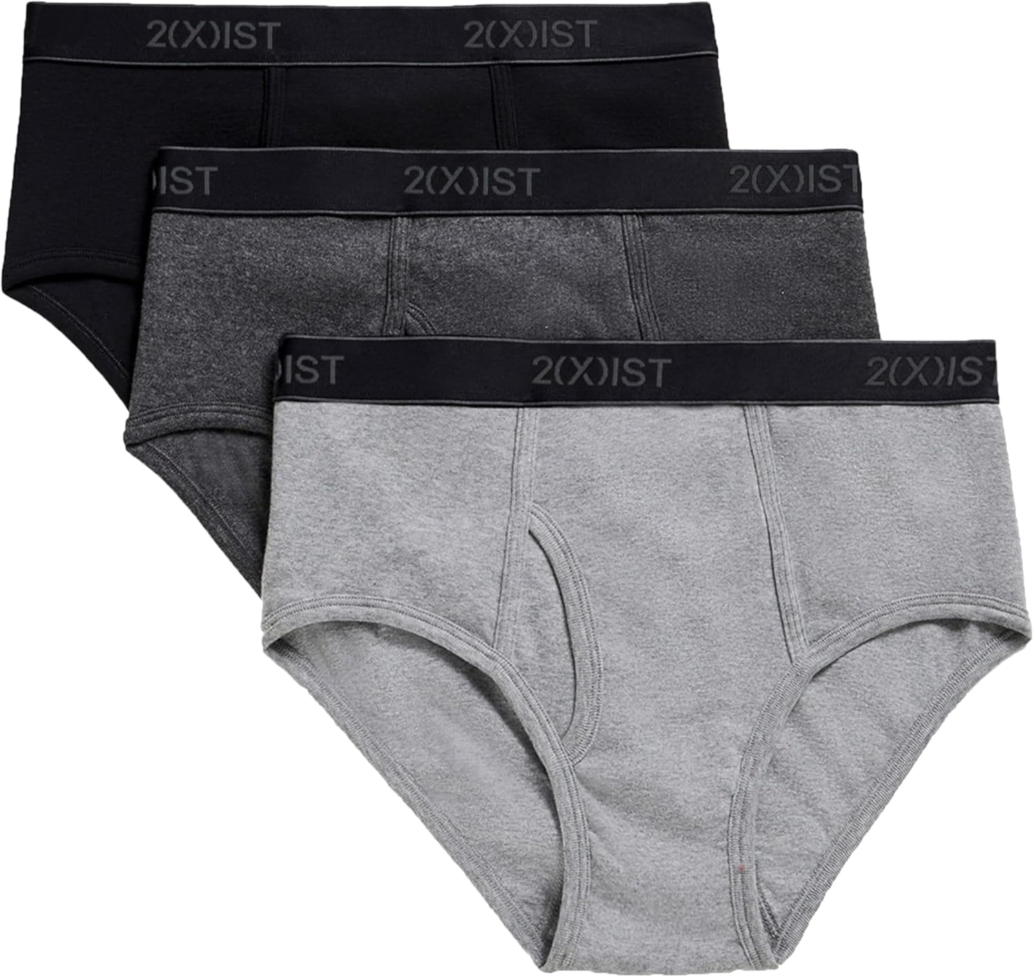 2(X) IST Men's Essential Cotton Fly Front Brief 3-pack