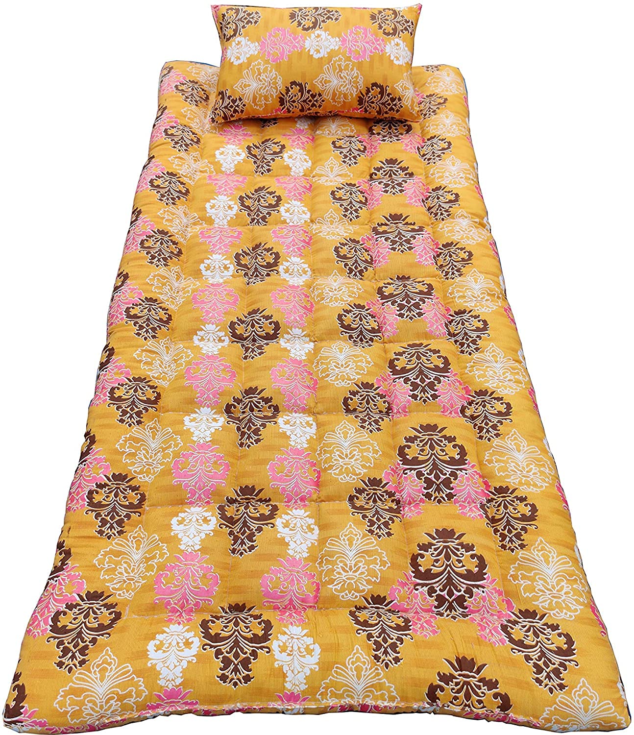 Organic Kapok Silk Cotton ilavam Panju Semal Single Cot Floor Mattress with 1 Pillow (Size: 6 x 3 ft /72 x 36 x 3 Inches)