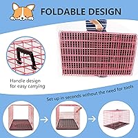 Vista 6 de FDW Jaula para perros de 30 pulgadas con doble puerta plegable de alambre de metal con bandeja extraíble y panel divisor, jaula para mascotas