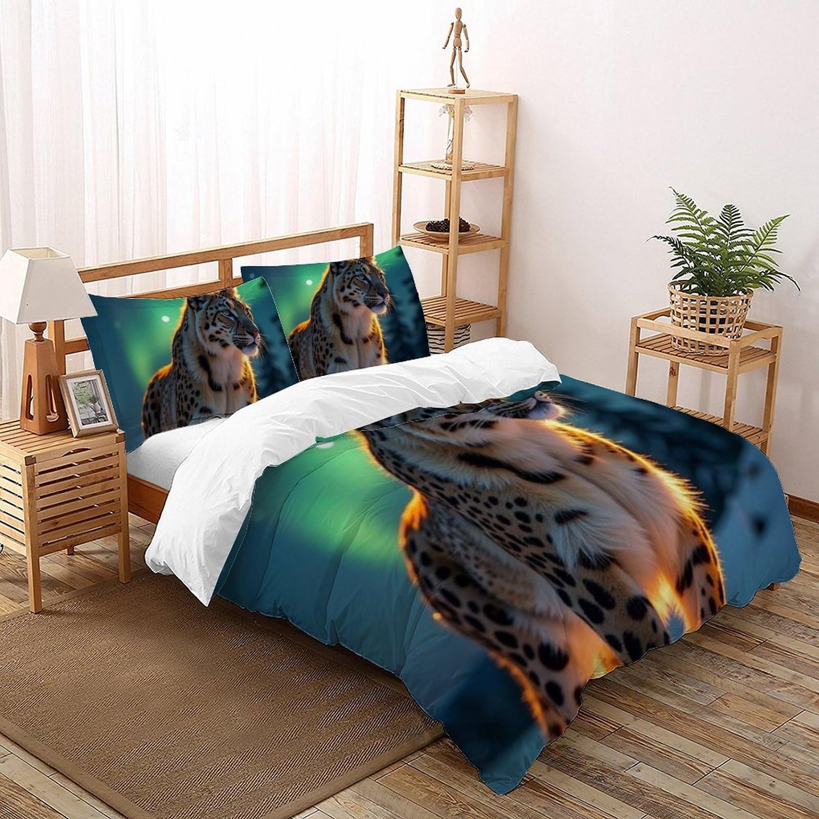 Housse de couette guépard 220x240 microfibre pour remplacer le linge de lit rêche et terne