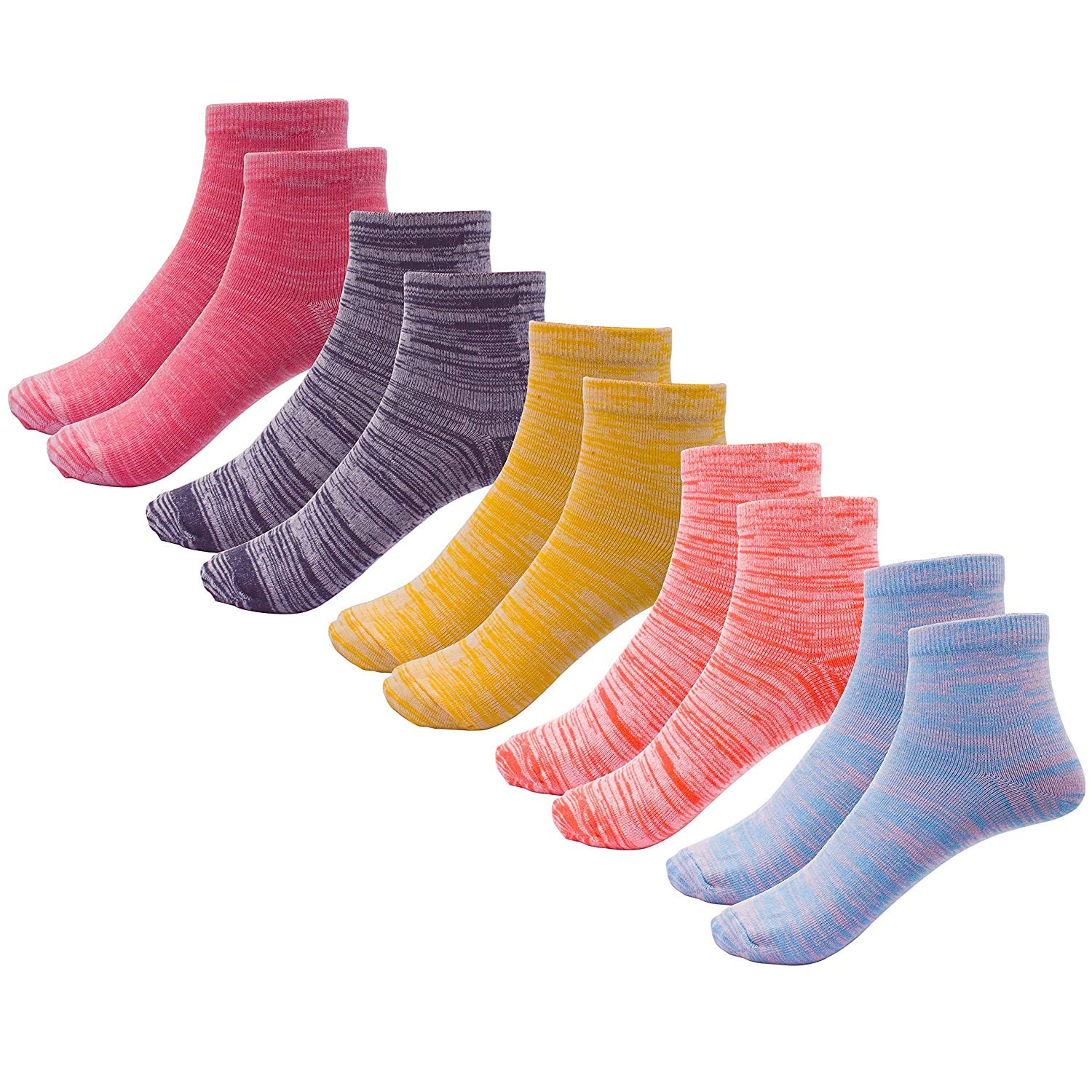 GLAMROOTWomen's Cotton Spandex Ankle Socks for Sports/Running -Pack Of 3 Pairs