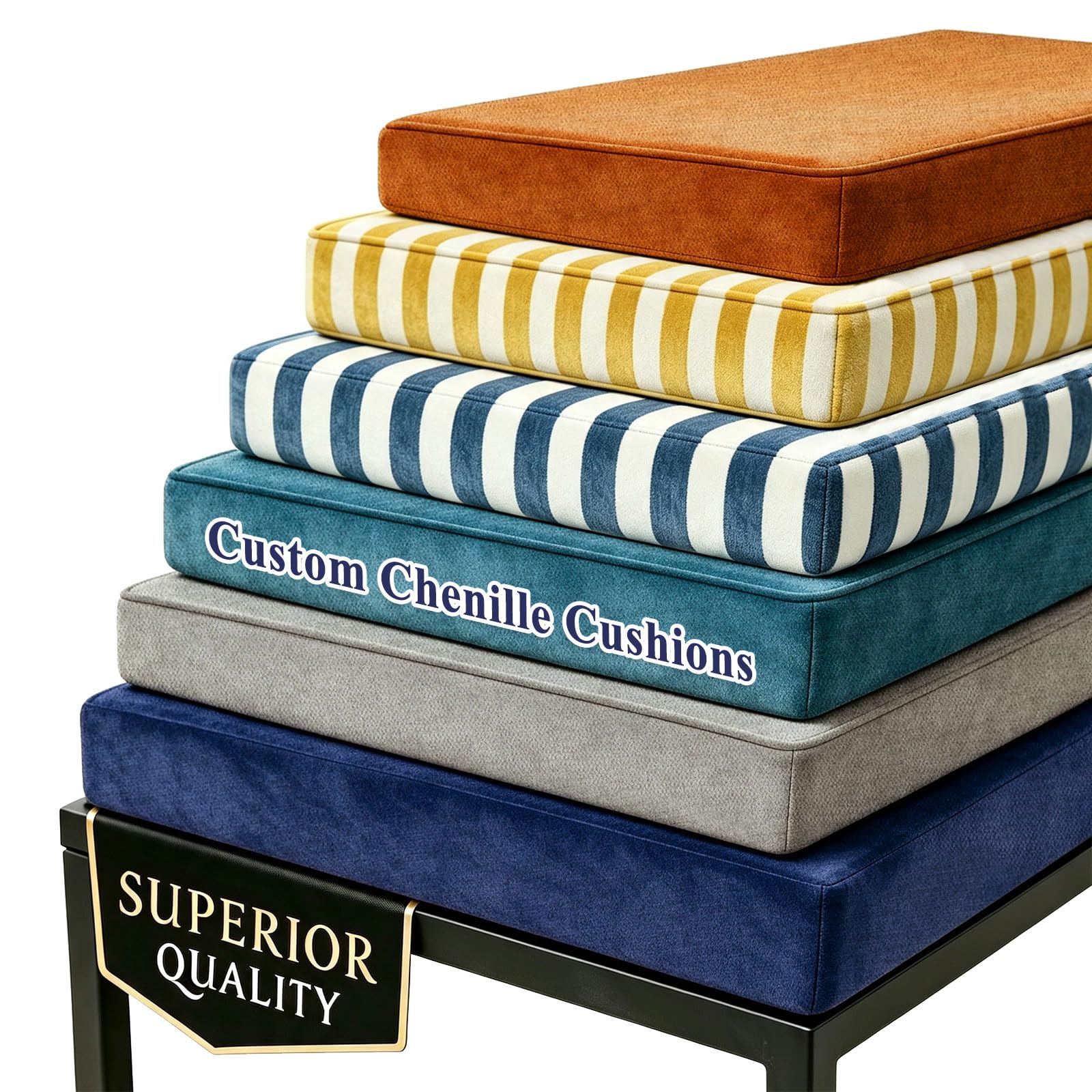Garberson Custom Bench Cushion,Customize Chenille Window Seat Pad — image 1