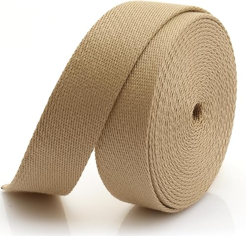 CRAFTMEMORE Correa de algodón pesado, correas para artes y manualidades, correa de lujo para bolsa de alta densidad (2 pulgadas x 5 yardas,