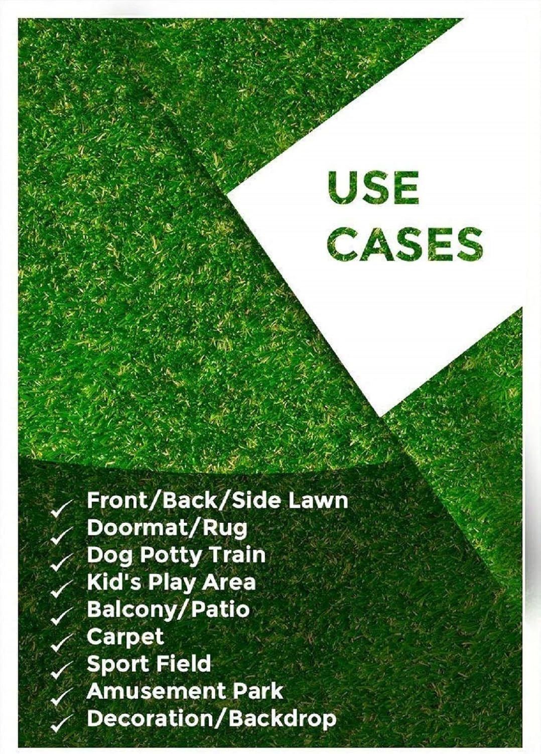 Kuber Industries High Density Artificial Grass Carpet Mat (6.5 x 5 ft, Green, GrassCT04)