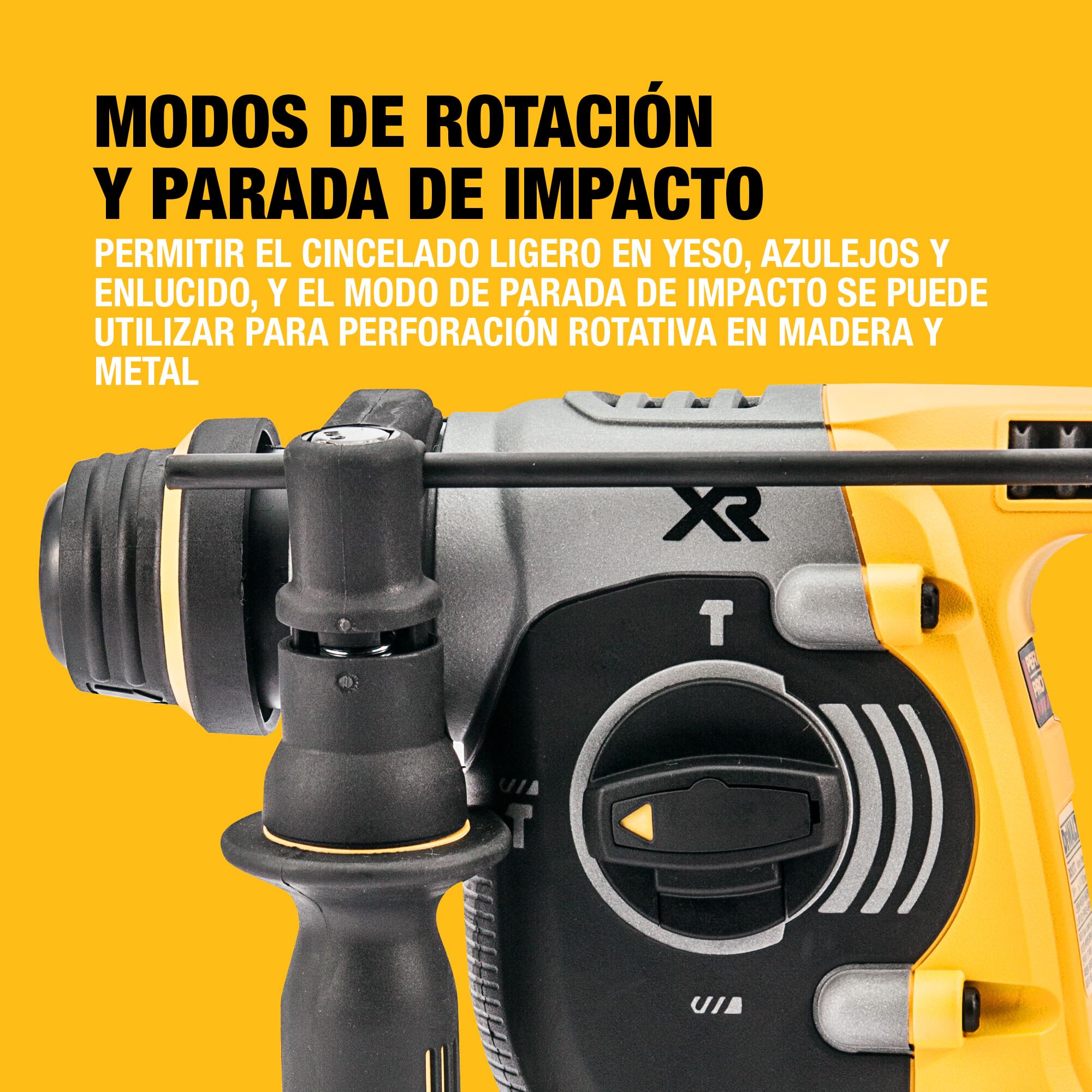 DEWALT Taladro Percutor SDS-Plus sin escobillas XR 18V de 24 mm con 2 baterías de 5Ah, cargador multi-voltaje XR y caja de herramientas resistente TSTAK, DCH273P2T-QW.
