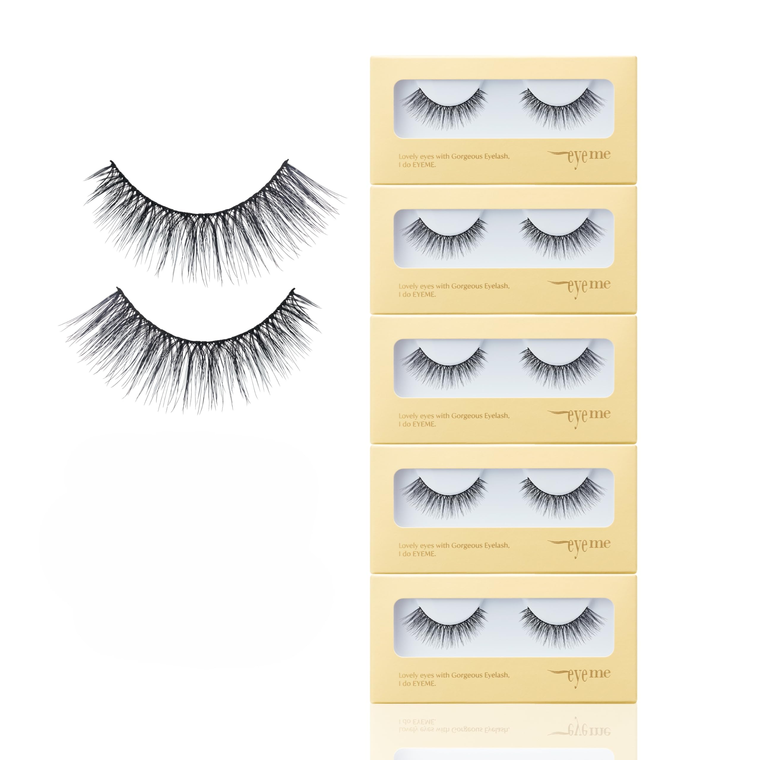 EYEME Eyelash NO.S30 – 5 Set Pack, Flexible Natural False Eyelashes, Wispy Cat Eye Lashes for a Seamless Look, Perfect for Beginners & Everyday Wear,